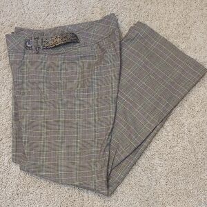 Karen Millen Brown Plaid Slacks 8